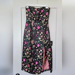 Lulu's Floral Strapless Dress